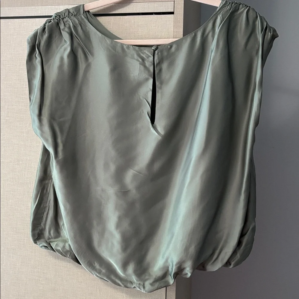 Anthropologie size M Elegant Sage Green Women's BLOUSE - Picture 5 of 6